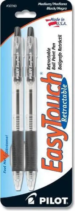 PILOT EasyTouch Refillable & Retractable Ballpoint Pens, Medium Point, Black Ink, 2-Pack (32260) PILOT EasyTouch Refillable & Retractable Ballpoint Pens, Medium Point, Black Ink, 2-Pack (32260)