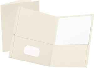 Oxford Twin-Pocket Folders, Textured Paper, Letter Size, White, Holds 100 Sheets, Box of 25 (57504EE)