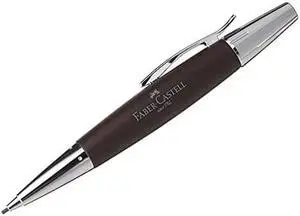 Faber-Castell Design E-Motion Pearwood Polished Chrome Dark Brown Mechanical Pencil 138381