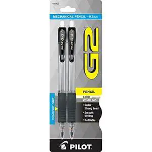 PILOT G2 Mechanical Pencils, 0.7mm HB Lead, Black/Clear Barrel, 2-Pack (31100) PILOT G2 Mechanical Pencils, 0.7mm HB Lead, Black/Clear Barrel, 2-Pack (31100)