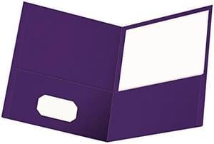 Oxford Twin-Pocket Folders, Textured Paper, Letter Size, Purple, Holds 100 Sheets, Box of 25 (57514EE), 8-1/2 x 11