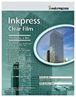 Inkpress Clear Film 5 mil. Polyester Inkjet Film, 8.5x11", 20 Sheets