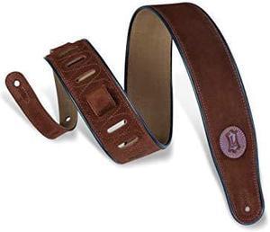 Levys Leathers MSS3-BRN Signature Series Hand-Brushed Suede Guitar Strap, Brown