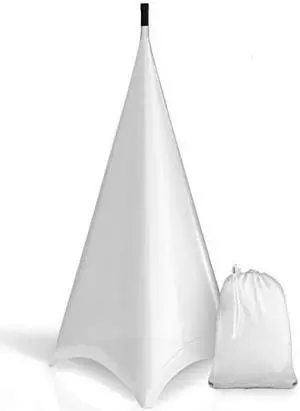 Universal Lighting Tripod Stand Scrim - Triple Sided DJ Speaker / Light Stand Skirt Cover w/ Velcro Straps, Bag, Made from Stretchable Lycra Spandex, Fit Stands Up to 75 x 43 - Pyle PSCRIM3W (White)