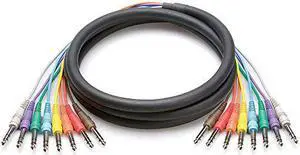 Hosa CSS-805 Balanced Snake, 1/4 in TRS to Same, 5 m