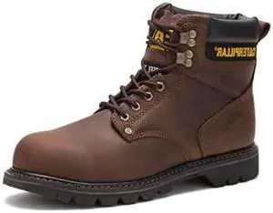 Caterpillar mens Second Shift Steel Toe Work Boot, Dark Brown, 10.5 US