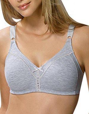 Bali Womens Double Support Cotton Stretch Wire-Free Bra, Heather Grey, 36DD