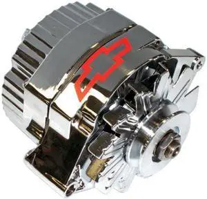 Proform 141-657 100 Amp 10si Chrome Finish 1-Wire Alternator with Internal Regulator and Red Bowtie Logo for GM