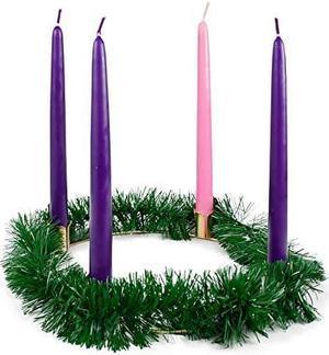 Candle Advent Wreath With Gold Finish - Comes with 4 10 Candles