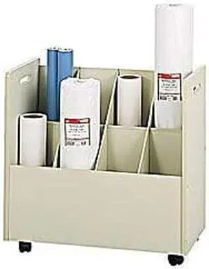 Safco Products 3045 Mobile Roll File, 8 Compartment, Putty