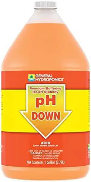 General Hydroponics pH Down Liquid Premium Buffering For Stability, 1-Gallon