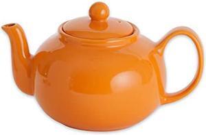 RSVP Large Stoneware Chai Teapot -Microwave & Dishwasher Safe - 42 oz - Orange