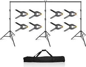 EMART Photo Video Studio 20 ft Wide 10 ft Tall Adjustable Heavy Duty Photography Backdrop Stand, Background Support System Kit with 3 Stands, 8 Spring Clamps, 1 Carrying Bag