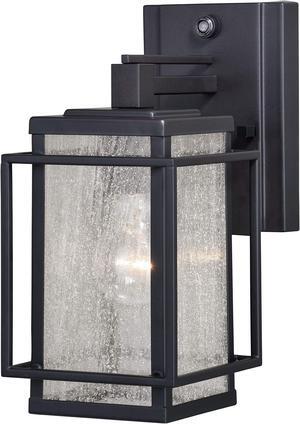 Hyde Park 1 Light Dusk to Dawn Bronze Mission Outdoor Wall Lantern clear glass