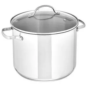 Stainless Steel Induction Compatible Stock Pot with Glass Lid, Oven Safe, Dishwasher Safe, Sturdy, 8 Quart, Silver Stainless Steel Induction Compatible Stock Pot with Glass Lid, Oven Safe, Dishwasher Safe, Sturdy, 8 Quart, Silver