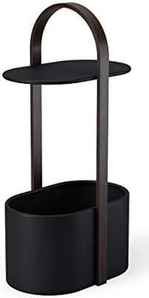 Umbra Bellwood Side Table with Storage and Cable Management, Black/Walnut