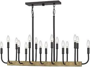 Quoizel COD139MBK Coda Farmhouse Island Chandelier, 16-Light 640 Watts, Matte Black
