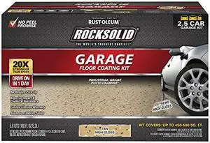 Rust-Oleum 293515 Rocksolid Polycuramine garage Floor coating, 25 car Kit, Tan