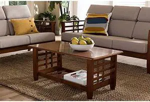 Baxton Studio Larissa Modern Classic Mission Style Living Room Occasional Coffee Table Cherry Brown/Contemporary