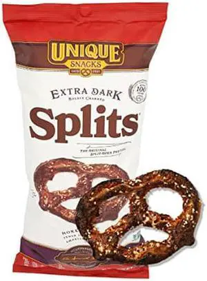 Unique Pretzels - "Splits" Pretzels, Extra Dark, 132 Ounce, (Pack of 12)