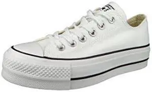 Converse Womens Chuck Taylor All Star Lift Sneakers, White/Black/White, 8.5 Medium US