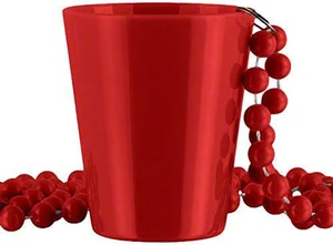 blinkee Non Light Up Red Shot Glass on Red Beaded Necklaces blinkee Non Light Up Red Shot Glass on Red Beaded Necklaces