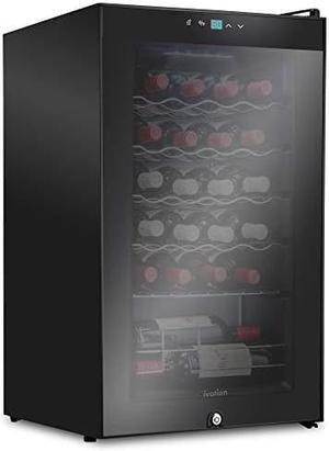 Ivation 24 Bottle compressor Wine cooler Refrigerator wLock Large Freestanding Wine cellar For Red, White, champagne or Sparkling Wine 41f-64f Digital Temperature control Fridge glass Door Black Ivation 24 Bottle compressor Wine cooler Refrigerator wLock Large Freestanding Wine cellar For Red, White, champagne or Sparkling Wine 41f-64f Digital Temperature control Fridge glass Door Black