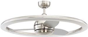 Ceiling Fan with Dimmable LED Light and Remote 36 Inch by Craftmade ANI36BNK3 Anillo Brushed Nickel
