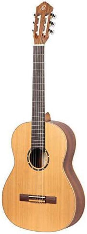 Ortega Guitars 6 String Family Series Full Size Left-Handed Nylon Classical Guitar w/Bag, Cedar Top-Natural-Satin, (R122L)