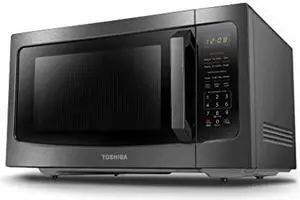 Toshiba Ml-Em45P(Bs) Countertop Microwave Oven With Smart Sensor, Sound On/Off Function And Position Memory Turntable, 1.6 Cu.Ft, Black Stainless Steel, Non-Inverter Technology