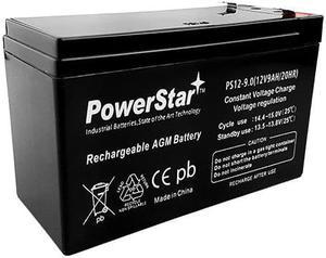 PowerStar 12v 9Ah Sealed Lead Acid (SLA) Battery F2 Terminals for Alarms, Backup Systems, UPS