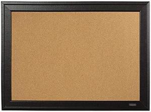Quartet cork Board Bulletin Board, 17 x 23, Framed corkboard, Black Frame, Decorative Hanging Pin Board, Perfect for Office & Home Decor, Home School Message Board or Vision Board (79281)