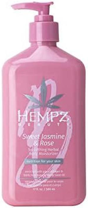 Hempz Sweet Jasmine & Rose Herbal Body Moisturizer for Women, 17 Fl. oz. - Moisturizing Body Lotion with 100% Pure Hemp Seed Oil, Collagen, Shea Butter - Hydrating Vegan Lotion for Dry Skin