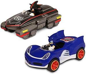 NKOK Sonic Transformed All-Stars Racing Pull Back Action: Shadow and Sonic Hedgehog, Two Vehicles, Video Game Legend, No Batteries Required, Pull Back  Release - and Watch it go, Great Gift