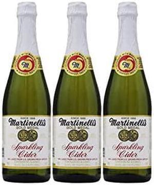 Martinellis Sparkling Apple cider Juice 254oz glass Bottle Pack of 3 Total of 762 Fl Oz