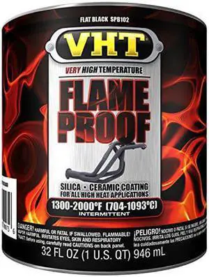 VHT ESPB10200 Flameproof Coating Flat Black Quart, 32. Fluid_Ounces