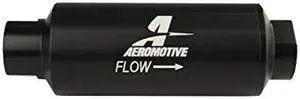 Aeromotive 12309 Filter, In-Line, 100-Micron Stainless Mesh Element, ORB-12 Port, Black Hard-Coat, Marine, 2-1/2" OD
