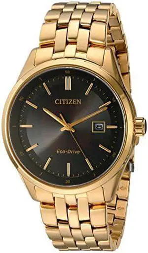 Citizen Eco-Drive Corso Quartz Mens Watch, Stainless Steel, Classic, Gold-Tone (Model: BM7252-51E)
