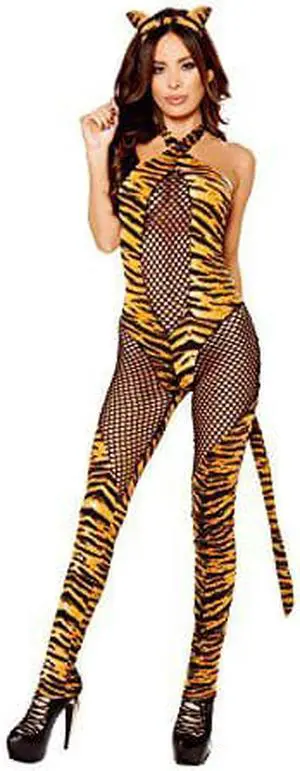 Roma Costume 3 Piece Women Sexy Roleplay Party Wear Here Kitty Kitty Black/Orange - Small Roma Costume 3 Piece Women Sexy Roleplay Party Wear Here Kitty Kitty Black/Orange - Small