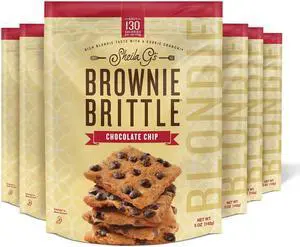 Sheila gs Brownie Brittle BLONDIE chocolate chip- Low calorie, Healthy chocolate, Sweets & Treats Dessert, Thin Sweet crispy Snack-Rich Blondie Taste with a cookie crunch- 5oz (Pack of 6)