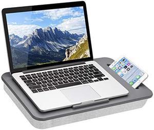 LapGear Sidekick Lap Desk with Device Ledge and Phone Holder - Gray - Fits Up to 15.6 Inch Laptops - Style No. 44215