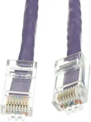 50 foot Cat6 Purple Ethernet Patch Cable, Bootless, 24AWG Network Cable with RJ45 Gold Plated Connector, 4 pair Stranded Bare Copper, Unshielded Twisted Pair (UTP) Internet Patch Cable, CableWholesale