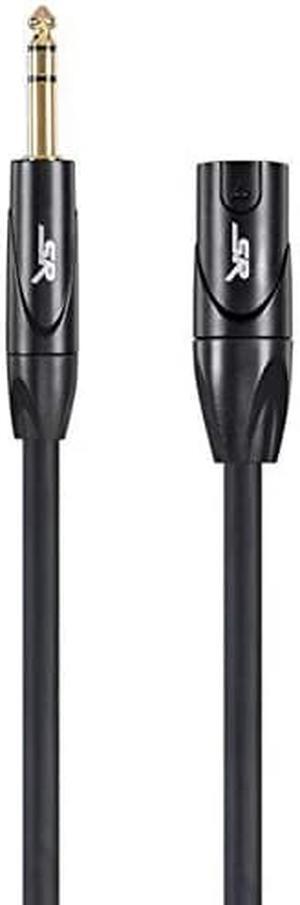 Monoprice XLR Male to 1/4Inch TRS Male Cable - 25 Feet | 16AWG, Gold Plated - Stage Right Series Black