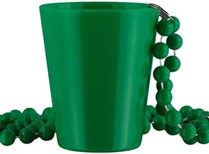 blinkee Non Light Up Green Shot Glass on Green Beaded Necklaces blinkee Non Light Up Green Shot Glass on Green Beaded Necklaces