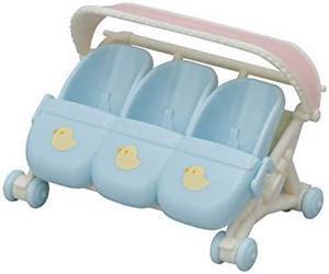 Calico Critters Triplet Stroller, Accessory for Triplet Babies , Blue