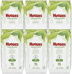 Huggies Natural Care Fragrance Free Baby Wipes 16 Count (6 Pack) Huggies Natural Care Fragrance Free Baby Wipes 16 Count (6 Pack)