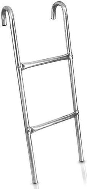 SereneLife Outdoor Trampoline Access Safety Ladder - 2 Step Weather Resistant Galvanized Steel Trampoline Climbing Ladder Outdoor Trampoline Models SLTRA10BL and SLTRA10PNK SLTRALDR, Stainless Steel