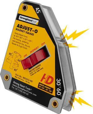 Strong Hand MSA53- HD Adjust-OA Magnet Squares At Multi Angles 30A 45A, 60A And 90A capacity 140 LBS (65 kg)