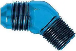 Aeroquip FCM2024 Blue Anodized Aluminum -10AN Male to 1/2" 45-Degree Pipe Adapter