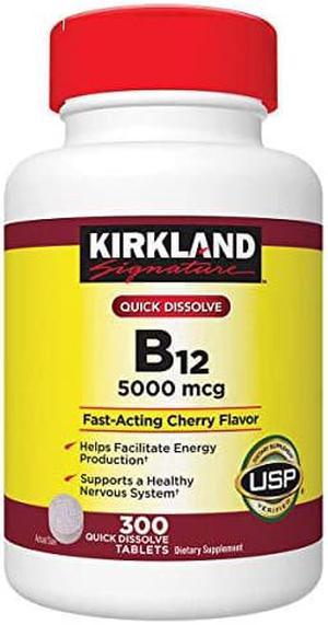 Kirkland Signature Quick Dissolve B12 5000 Mcg 300 Tablets